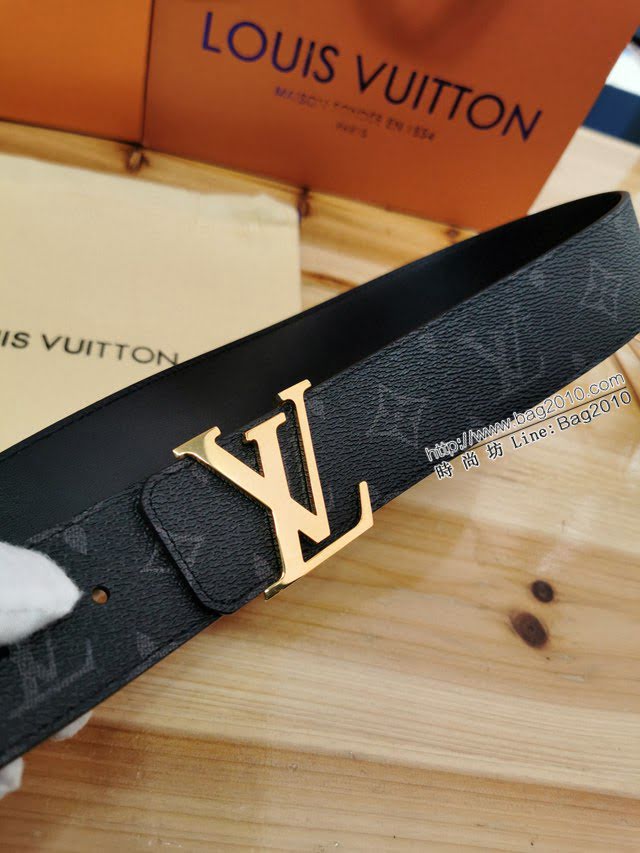 LV新款男士皮帶 路易威登Initiales搭扣雙面腰帶  jjp1713